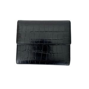 Neiman Marcus Men's Croc-Embossed Leather Wallet Black